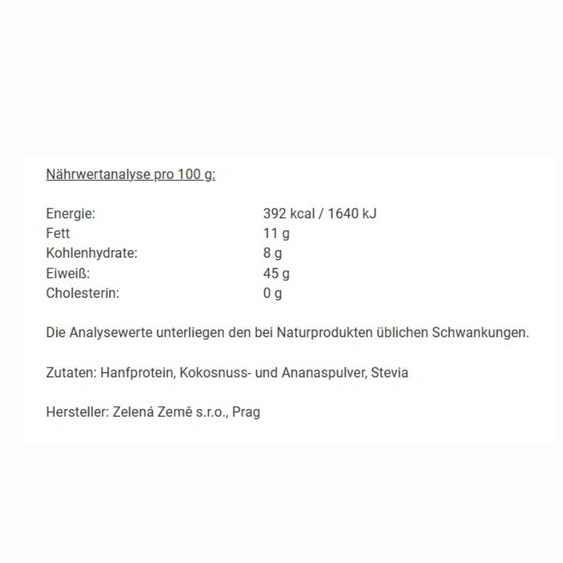 Hanfprotein mit Kokos und Ananas