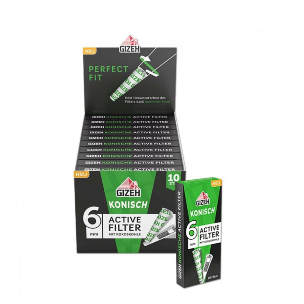 Aktivkohlefilter GIZEH Active Filter konisch 10 Stück